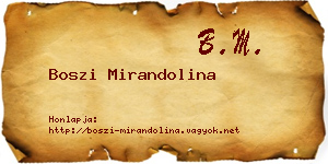 Boszi Mirandolina névjegykártya